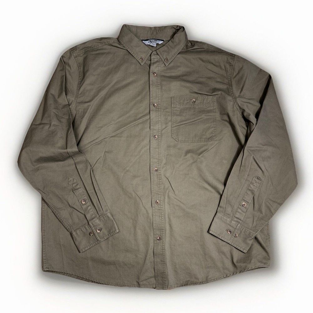 Gander‎ Mountain Guide Series Mens 2XL Shirt Long Sleeve Button Down khaki Green